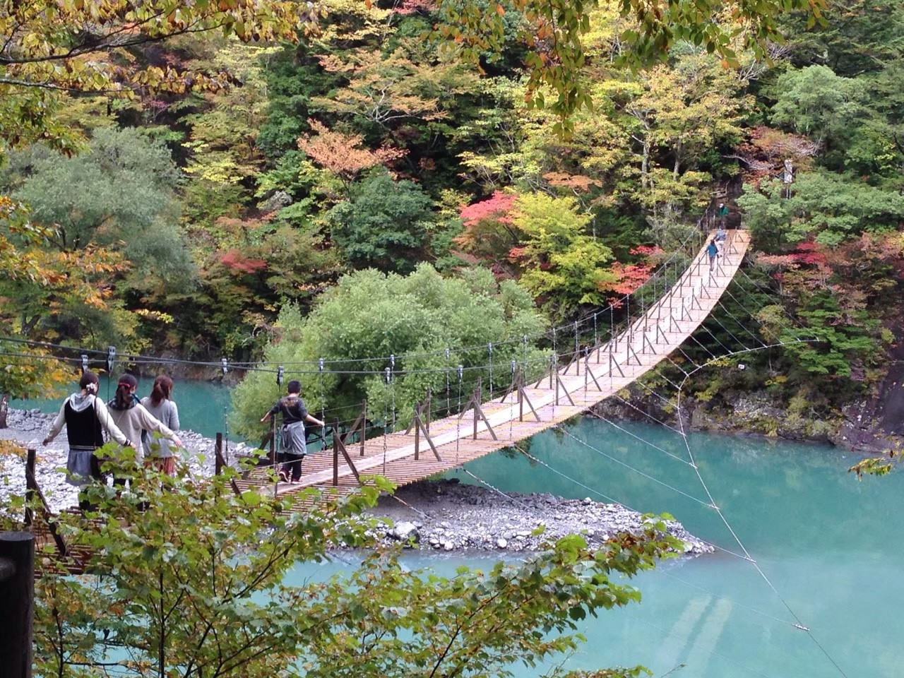 寸又峡の夢のつり橋