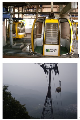 お祭りの前にロープウエイで八公山に登る