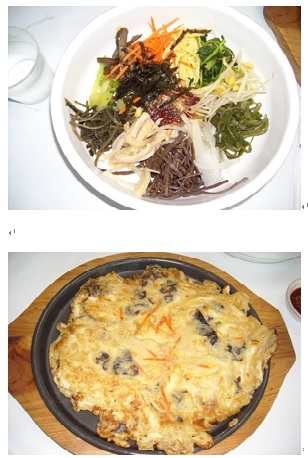 山菜ビビンバとキノコのジョン