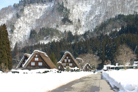 この時季ならではの白川郷ライトアップ９