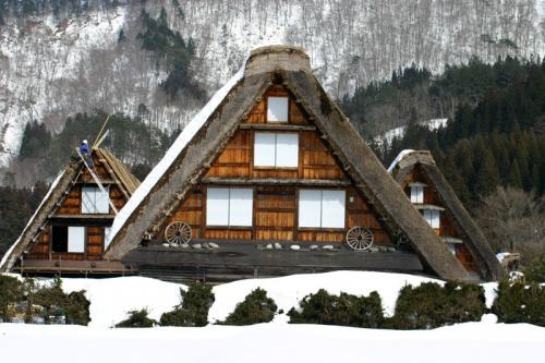 白川郷合掌集落 茅葺き屋根 葺き替え１１