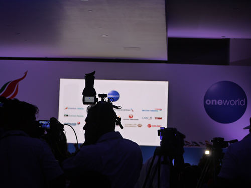 ワンワールド加盟式典記者会見場