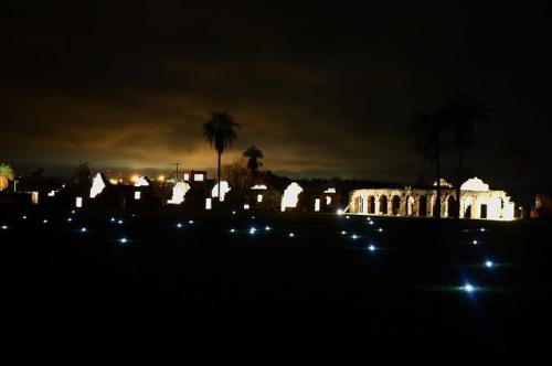 トリニダー遺跡でライトアップ