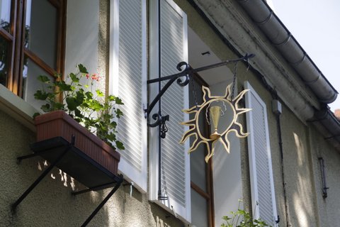 シャンパン村の可愛い看板