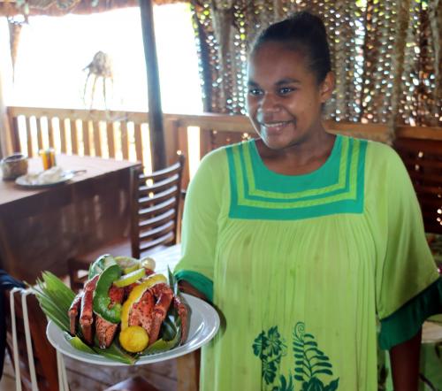 ヤシガニと女の子