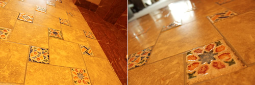 バスルームのかわいい柄タイル