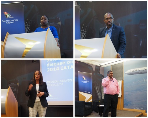 南アフリカ航空内の医療チームのみなさん
