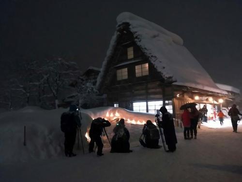 ライトアップで幻想的に照らし出された2