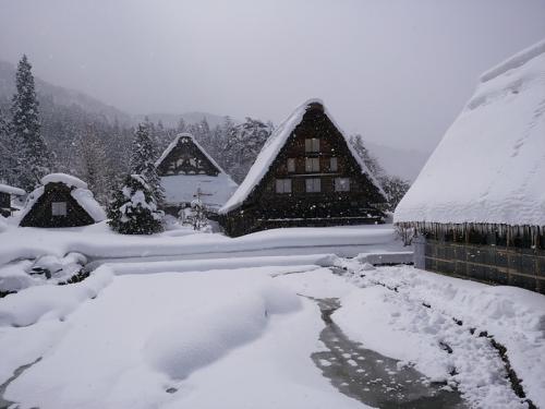 まだまだ雪景色を満喫できる白川郷に７