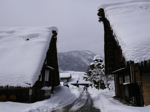白川郷は季節の歩みがいったん足踏み1