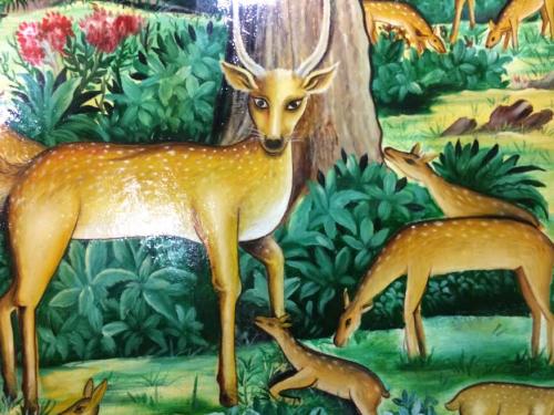 お寺の壁(シカ)