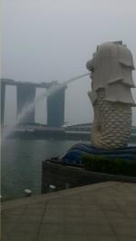 マーライオンからのマリーナベイサンズ