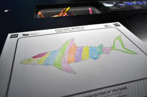 サメ塗り絵完成