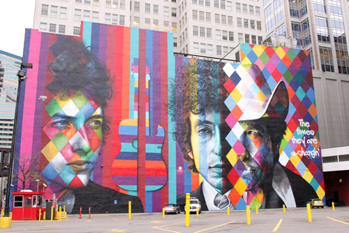 ボブ・ディランの巨大な壁画