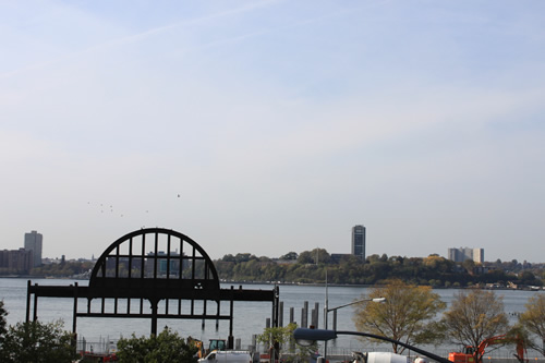 ハイラインから望むハドソン川の景色