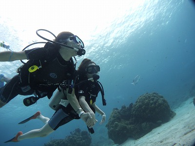 初めての水中。