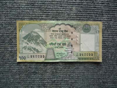 １００ルピー　オモテ