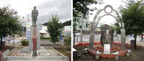 大島高任像と鉄のモニュメント