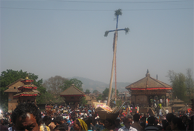 ビスケットジャトラの御柱