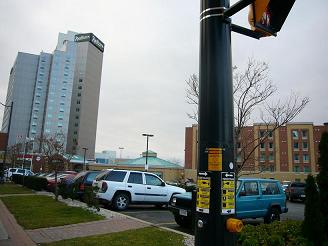 ナイアガラのホテルの駐車場です