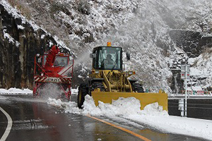除雪作業中