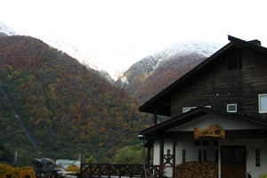 昨夜からの雨が雪に
