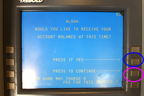 口座の残高確認をしますか？