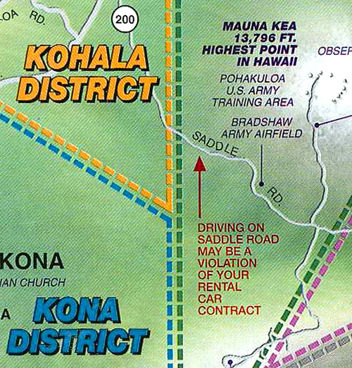 サドル・ロード通行禁止の注意書き