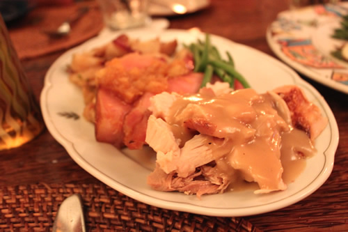 感謝祭コースのターキー＆ハム