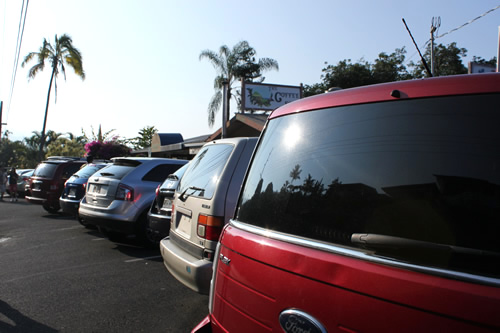 お店の駐車場は満車になっていました！