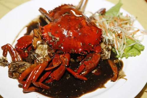 カニの黒胡椒炒め