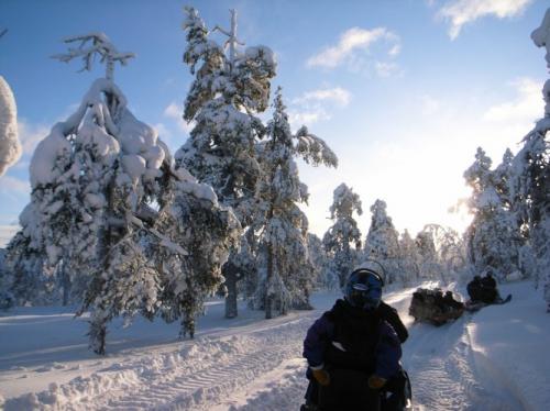 好天のもとスノーモービルはゆく２