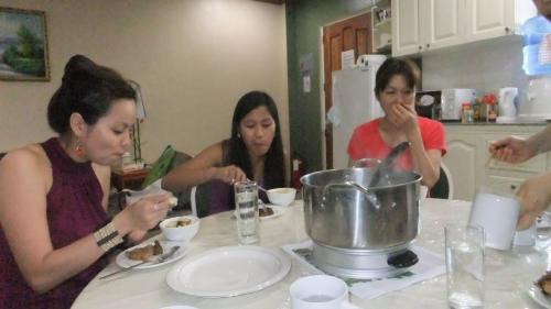 昼食は先生と一緒に