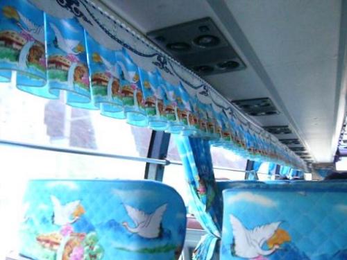 どんな柄？バスの中。