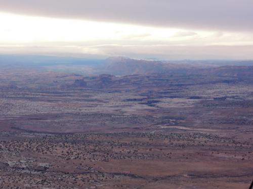 雪山が遠望できる