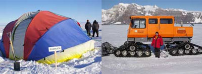 二人用のテント/雪上車