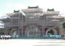 「忠烈祠」にて修繕工事、実施中１