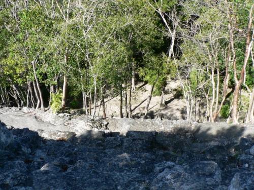 ピラミッドからしたのテラスを覗く