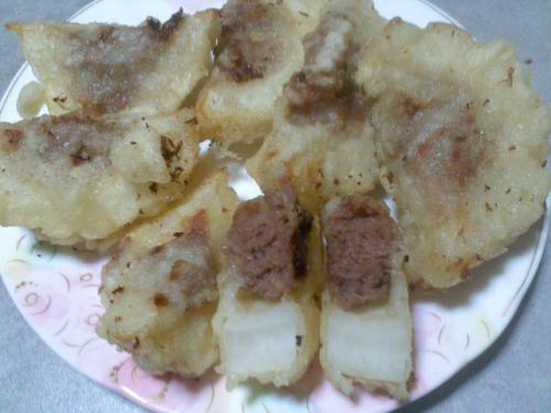 白ゴーヤ肉詰め