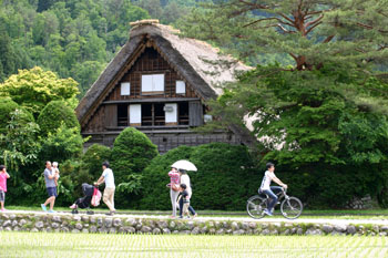 梅雨 雨季ウキ 白川郷?