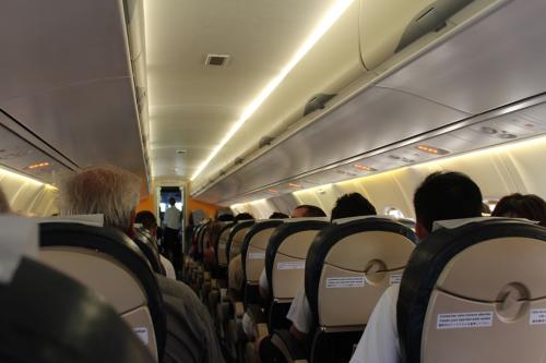飛行機の中