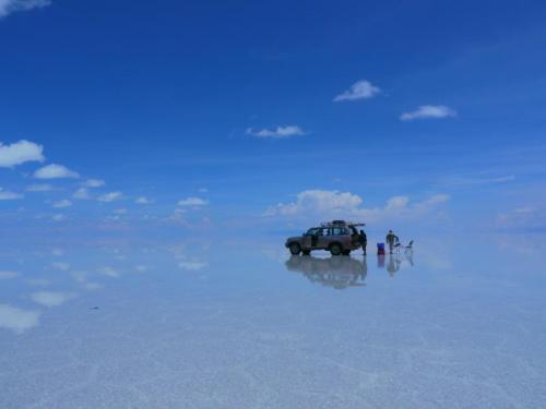 雨季のウユニ塩湖