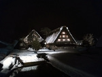 冬の白川郷合掌造り集落ライトアップ ５