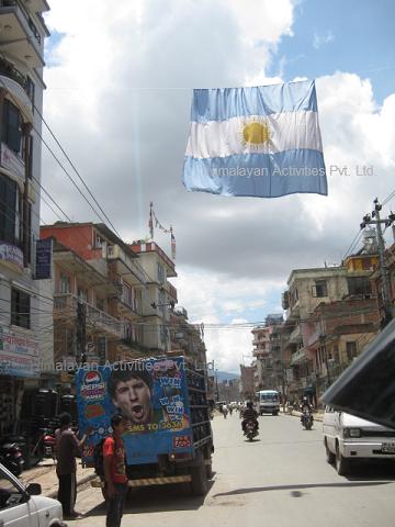 アルゼンチン国旗とメッシ