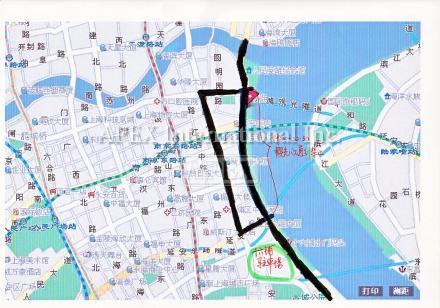 上海市内「外灘」周辺の交通規制
