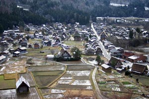天守閣展望台から薄っすら雪