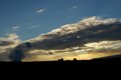キラウェア火山の噴煙がキレイでした