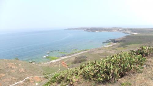 望安嶼の高台から海岸線を望む