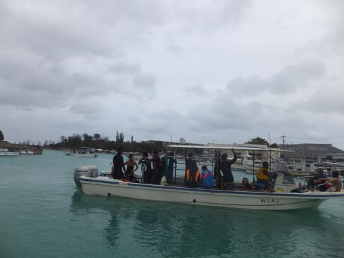 港の海は青いです♪