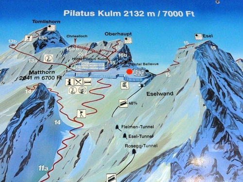 ピラトゥス頂上の絵地図